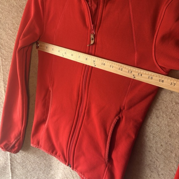 Fjallraven‎ Abisko Fleece Hoodie Womens Sz XS Red Full Zip Pockets Stretch - Picture 10 of 10